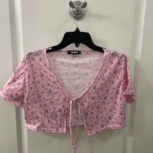 Missguided Pink Crop Top Sz 10